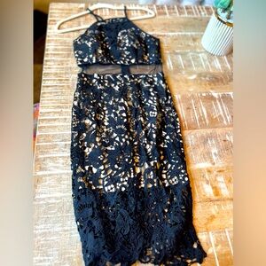 Black and nude dress so cute!!